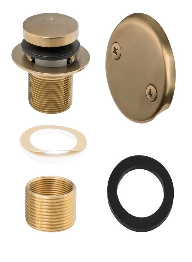 Artiwell Tip-Toe Tub Trim Set with Two-Hole Overflow Faceplate and No Plumber’s Gasket, Replacement Bath Drain Trim Kit with Universal Fine/Coarse Thread, No Putty Installation by Artiwell (Champagne Bronze) - Image 1