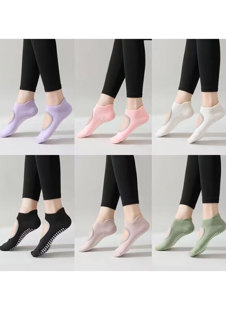 Generic 6 Pairs Anti Slip Yoga Socks For Women，Non Slip Socks Pilates Socks For Yoga，Pilates，Ballet，Dance，Workout  - Image 2