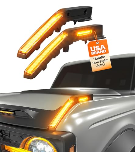 NEOXIST LED Hood Handle Trail Sight Lights for Ford Bronco 2021 2022 2023 2024 2025 2026 Accessories Fog Light Kit Marker Lighting Bar Amber DRL with Side Markers - Image 1