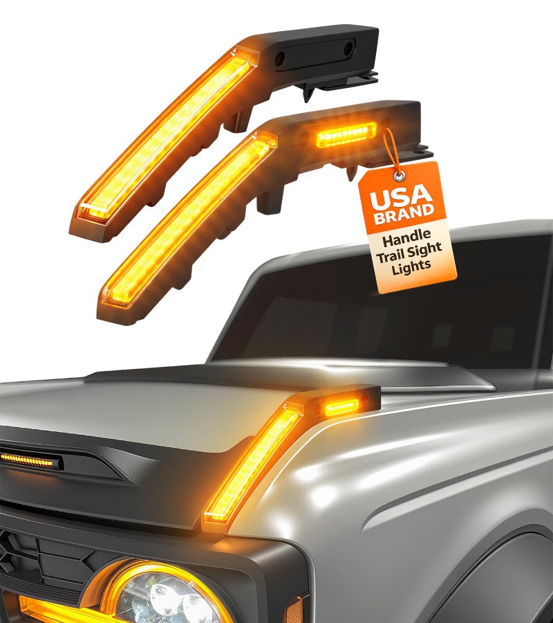 NEOXIST LED Hood Handle Trail Sight Lights for Ford Bronco 2021 2022 2023 2024 2025 2026 Accessories Fog Light Kit Marker Lighting Bar Amber DRL with Side Markers - Image 2