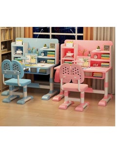 Golden Height Adjustable Kids Desk And Chair Set, School Study Desk With Multifunctional Bookshelf, Study Table And Chair Set For Girls,Boys, Kids Bedroom Furniture With Drawer  - Image 3