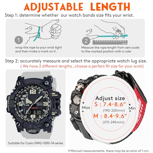 DAVILANE Watch Band Strap for Casio G-shock GWG-1000 GWG1000,Super Rugged Nylon Sports Strap - Image 5