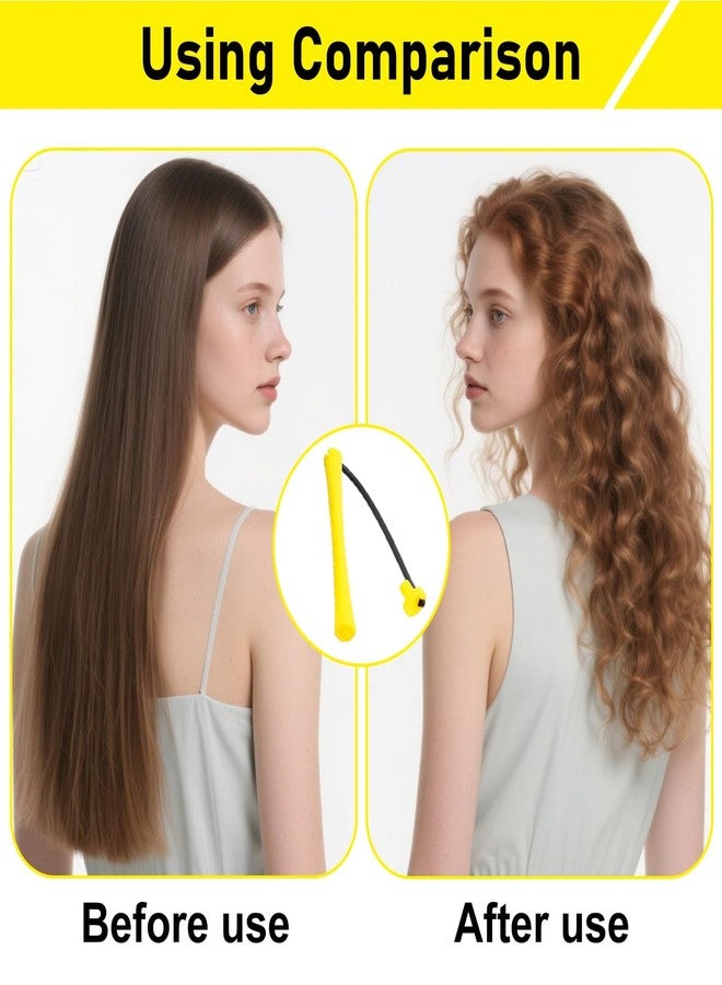 Bmpzery 48 Pcs Small Perm Rods,Perm Rods for Long Hair,Hair Rods for Curls Hairs with Rat Tail Combs and Steel Pintail,Heatless Rollers for Hairdressing Styling Essential Tools(0.28 x 3.23 Inch Yellow) - Image 4