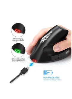 COUGAR-EGY Vertical Ergonomic Mouse, Rechargeable,Wireless, Bluetooth or Logi Bolt USB receiver, Quiet clicks, 4 buttons, compatible with Laptop, PC (E1900) - pzsku/ZFA0AAEF2200495CA6619Z/45/_/1740495691/6c14782a-ec52-446a-a7d7-99e402b2d858