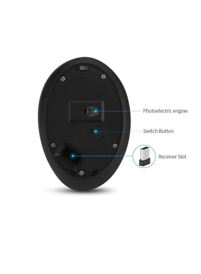 كوجار ماوس عمودي مريح من كوغار إيجي، قابل لإعادة الشحن، لاسلكي، بلوتوث أو مستقبل USB من لوجي بولت، نقرات هادئة، 4 أزرار، متوافق مع أجهزة الكمبيوتر المحمولة والكمبيوتر الشخصي (E1900) - Image 4
