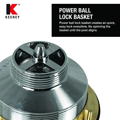 Plumb Pak KEENEY K1439BLK Deep Thread Cast Brass Kitchen Sink Strainer, 3.5-Inch Opening, Black - Image 4