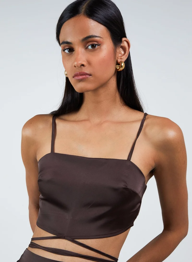 Pink Vanilla  Silky Tie Wrap Cami Top for Women | Best Price UAE