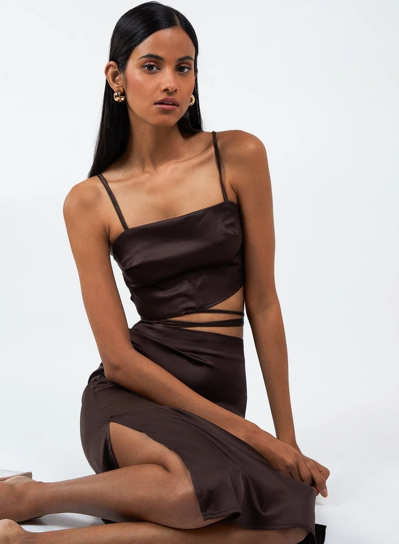 Pink Vanilla  Silky Tie Wrap Cami Top for Women | Best Price UAE
