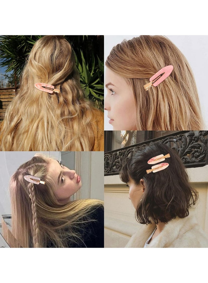Goolsky 10PCS No Bend Hair Clips for Styling, Acrylic Resin Flat Clip, No Crease Curl Small Pin,Seamless Hair Barrette Tool for Makeup-Hairstyle Accessories for Women Girls, Pink Opal - Image 2