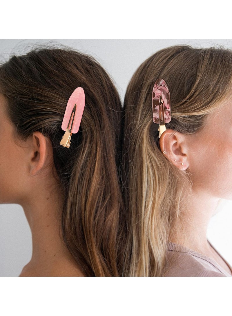 Goolsky 10PCS No Bend Hair Clips for Styling, Acrylic Resin Flat Clip, No Crease Curl Small Pin,Seamless Hair Barrette Tool for Makeup-Hairstyle Accessories for Women Girls, Pink Opal - Image 3