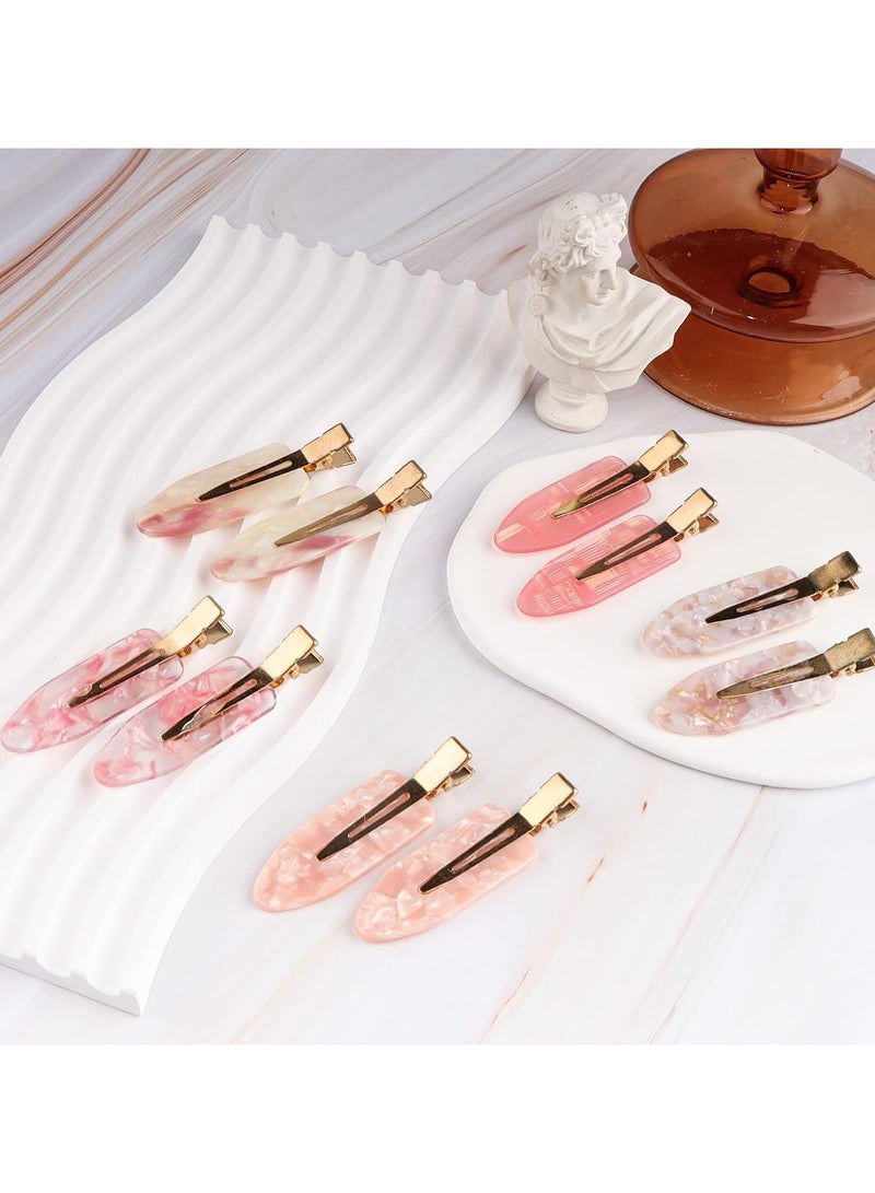 Goolsky 10PCS No Bend Hair Clips for Styling, Acrylic Resin Flat Clip, No Crease Curl Small Pin,Seamless Hair Barrette Tool for Makeup-Hairstyle Accessories for Women Girls, Pink Opal - Image 4