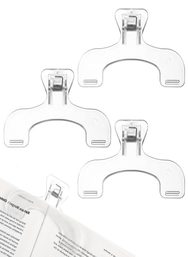 ValueBargain 3Pcs Book Clips to Hold Book Open, Transparent Journal Clips to Hold Journal Open Page, Convenient for Reading Teaching & Fixing Manuscripts for Teachers & Clerks Bookmark Accessories - Image 1