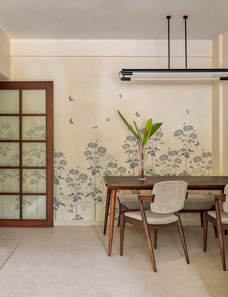 WallDesign Floral Lawn Stencils for Wall Painting on Living Room, Bedroom, Home Wall Art Decoration (9 inch x 35 inch Design Size) - Image 3