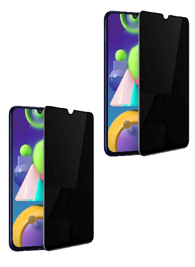 Super 2 Pieces Tempered Glass Screen Protector Anti-Spy Privacy Designed For Samsung Galaxy M21s Full Screen Coverage And Bubble Free - Image 1