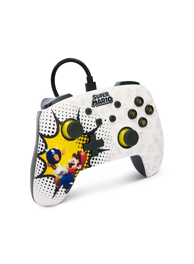PowerA Enhanced Wired Gaming Controller for Nintendo Switch or Nintendo Switch OLED, Bob-omb Blast, White - Image 2