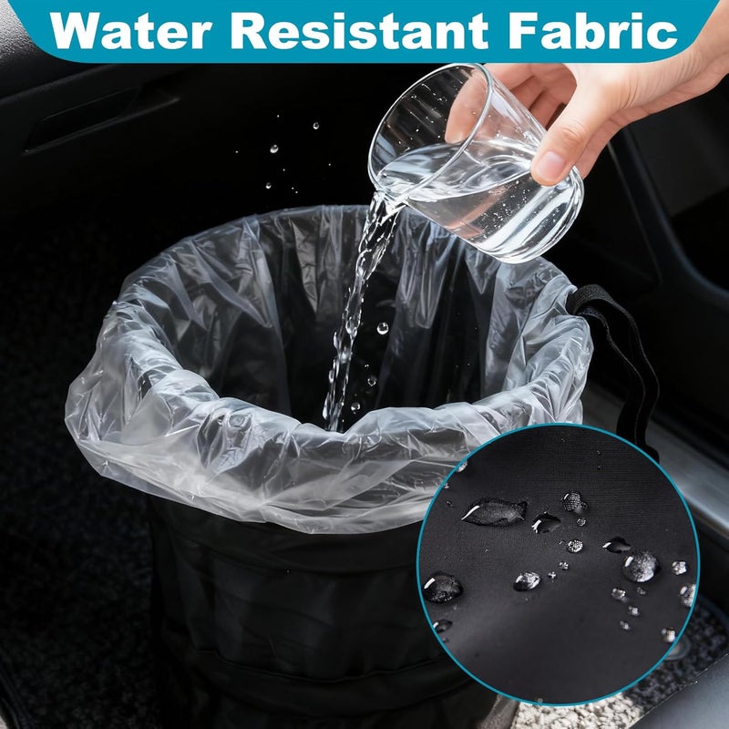 Distorris Foldable Auto Car Bin Bag - Black Portable Waterproof Trash Storage - Image 4