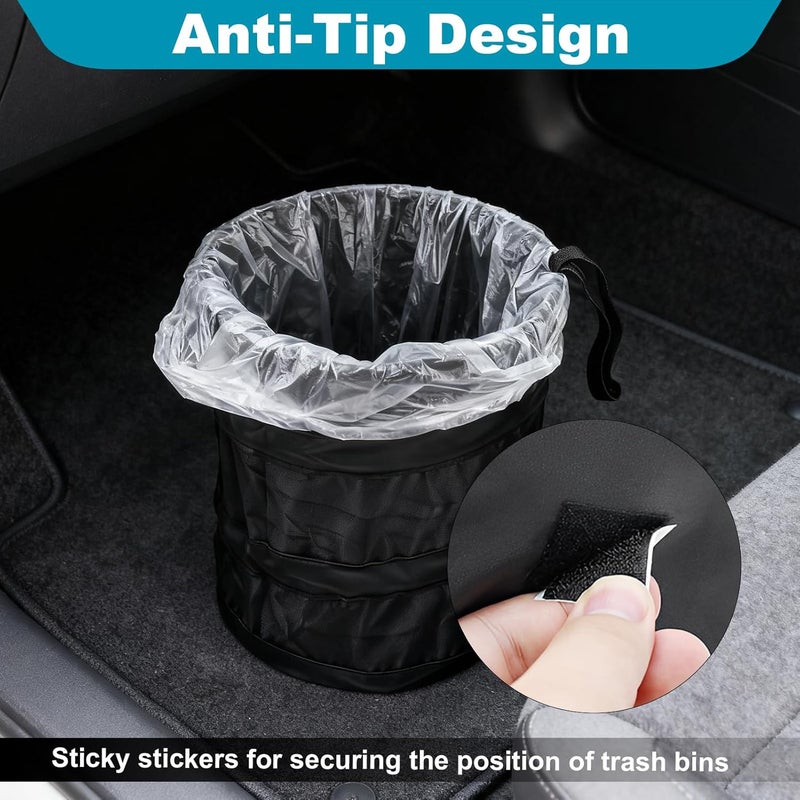 Distorris Foldable Auto Car Bin Bag - Black Portable Waterproof Trash Storage - Image 3
