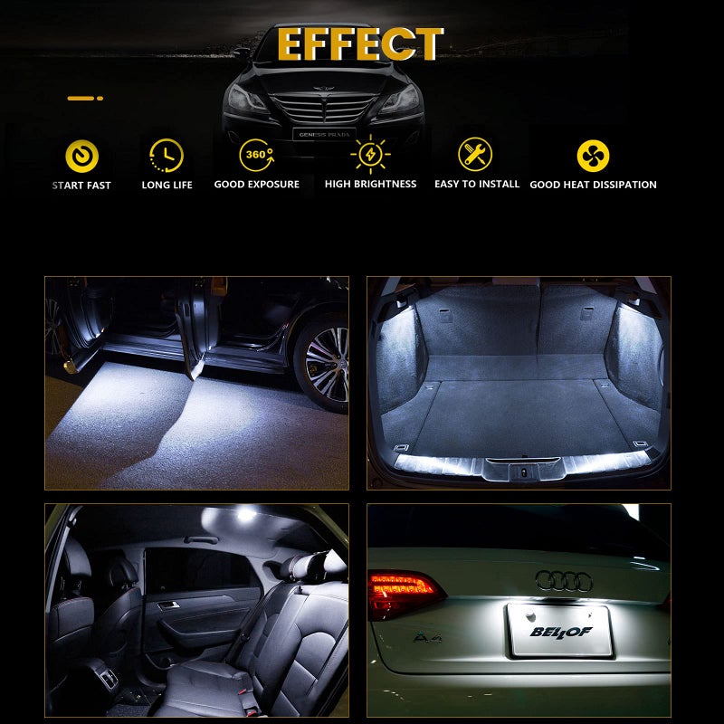 YM EBright YM E-Bright 20-Pack DC 24V White BA9S 5050 5SMD Led License Plate Light Bulb For Car Replacement Lights Door Light - Image 2