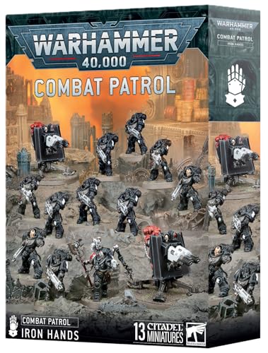 Games Workshop Warhammer 40K Combat Patrol Iron Hands Space Marines Miniatures with Techmarine Heavy Intercessors Firestrike ServoTurrets and Transfer Sheet - Image 1