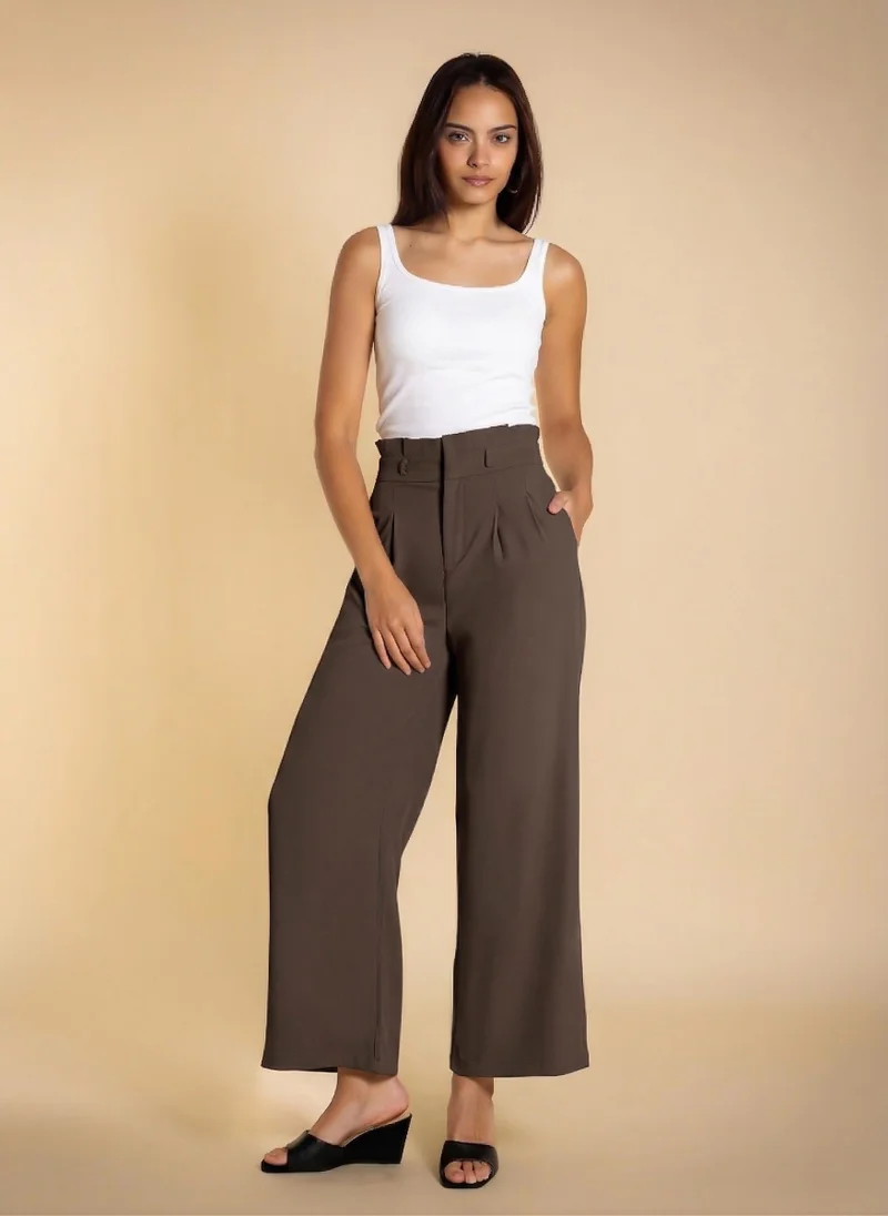 SHAPES HIGH-WAIST PLEATED TROUSERS