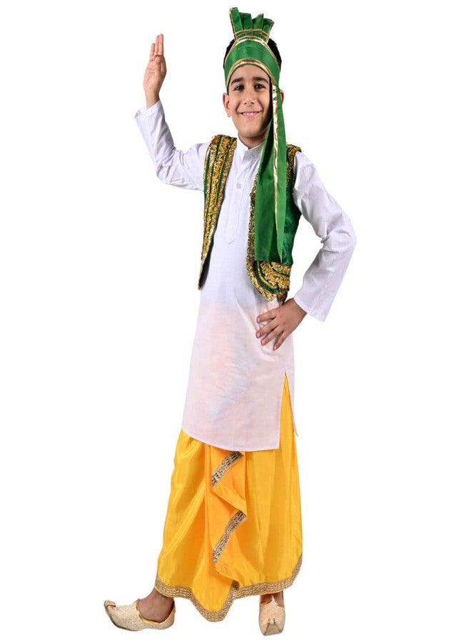 DESI ANDAAZ Punjabi Costume Dress Folk Dance Boys Set of 4(Kurta,Lungi,Jacket& Turra) Indian State Giddha Baisakhi Bhangra Dance Dress for Kids - Image 2
