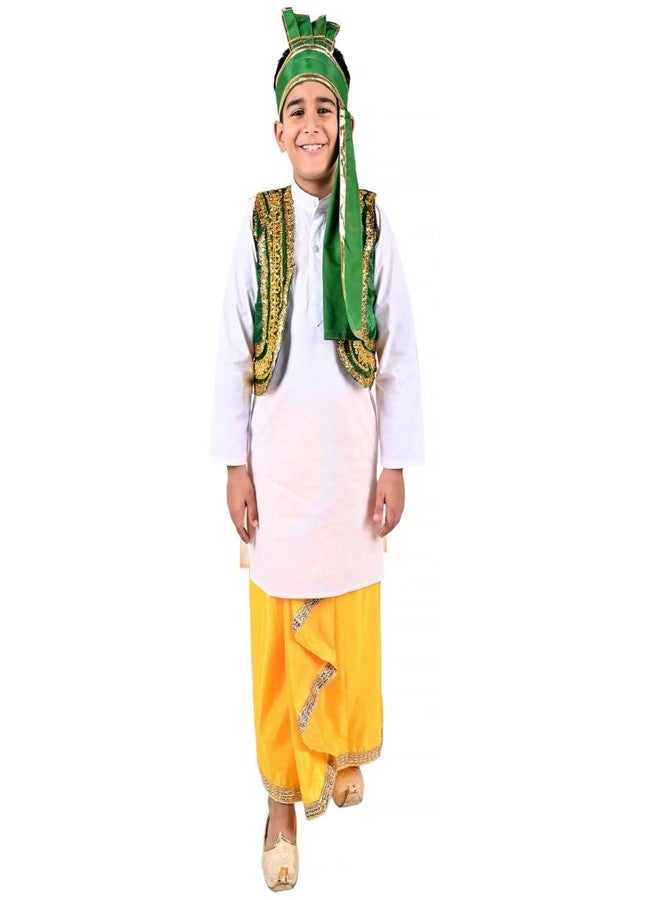 DESI ANDAAZ Punjabi Costume Dress Folk Dance Boys Set of 4(Kurta,Lungi,Jacket& Turra) Indian State Giddha Baisakhi Bhangra Dance Dress for Kids - Image 1