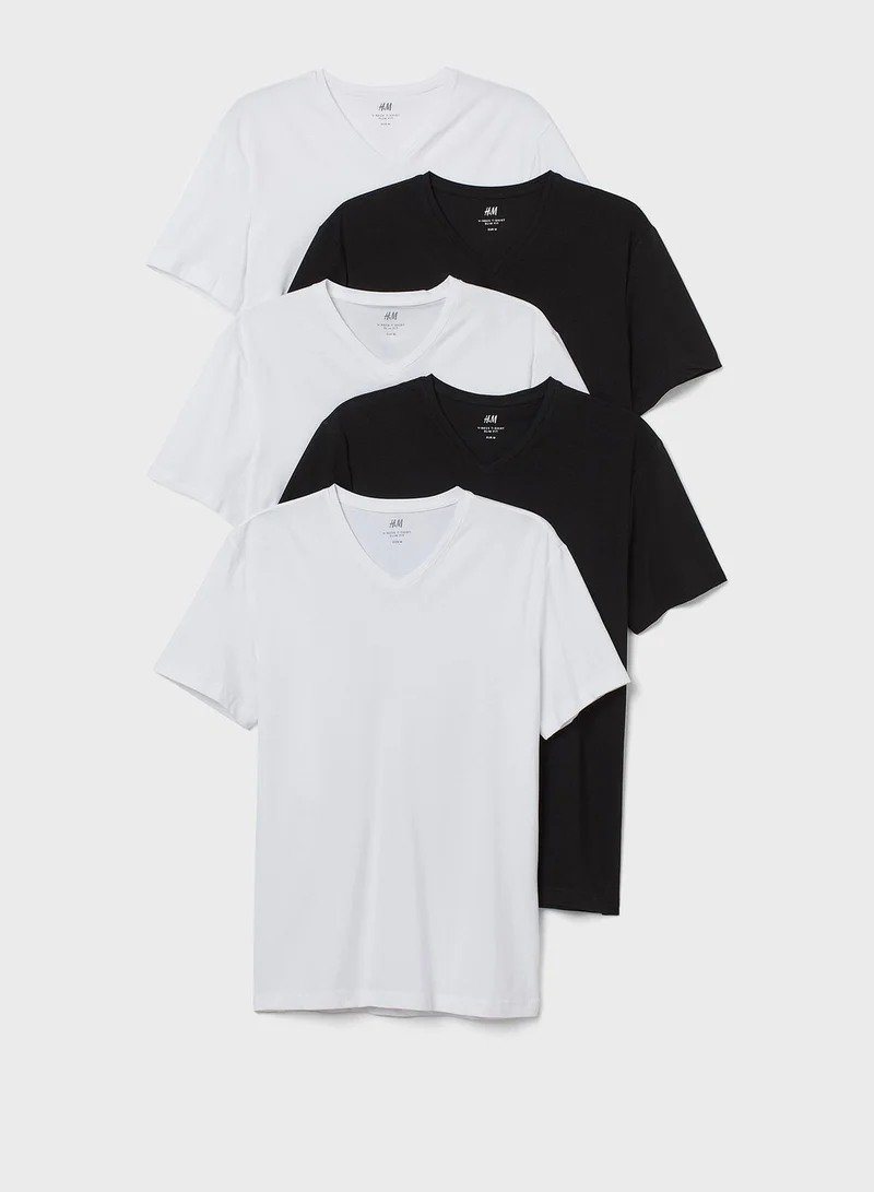 H&M 5 Pack Crew Neck T-Shirt
