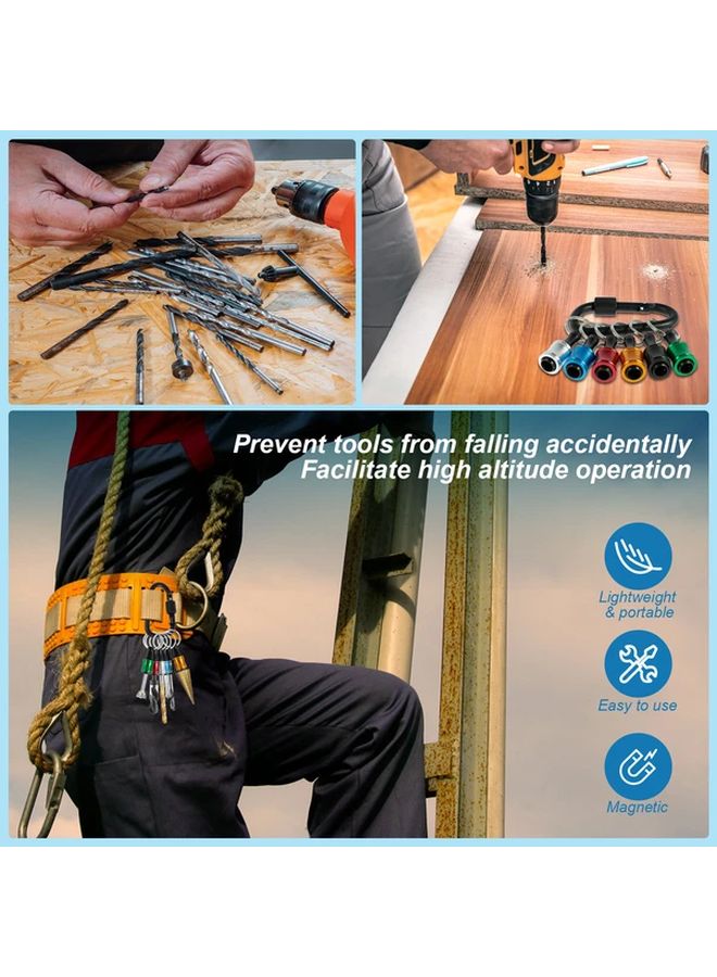 12pcs Black Drill Bit Holder 1 4 Inch Hex Shank Aluminum Alloy Portable Keychain - Image 3