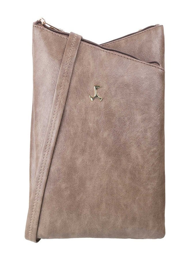 Mochi Women Brown Zip Top Sling Bag (66-7211) - Image 1