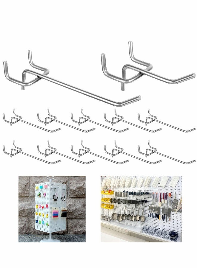 Pegboard Hooks, Peg Super Heavy Duty Metal Shelving with Ball Assortment Sturdy Fits 1/4” Garage Storage Organizer 10Packs 4 inch - Image 1