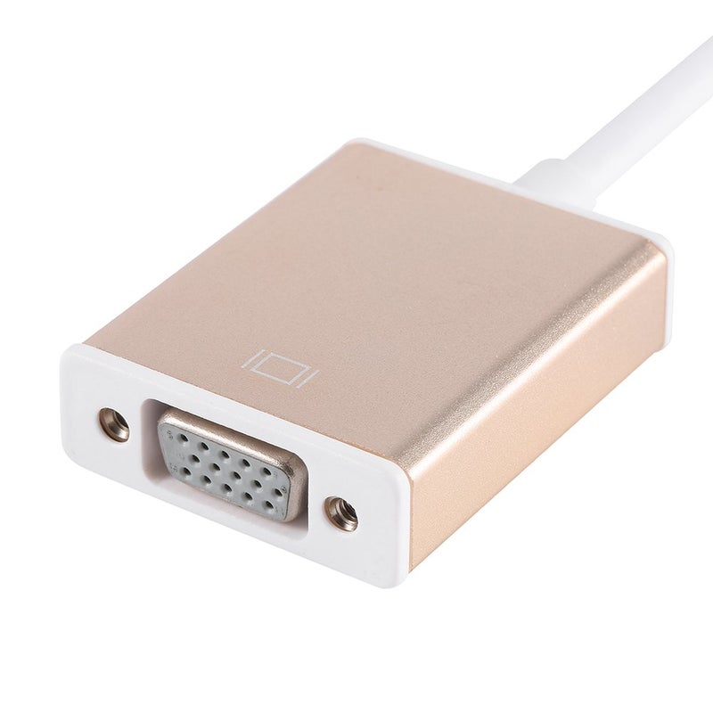 محول USB 3.1 من النوع C إلى VGA، مدمج، تشغيل فوري، للعروض التقديمية، باللون الفضي - Image 2