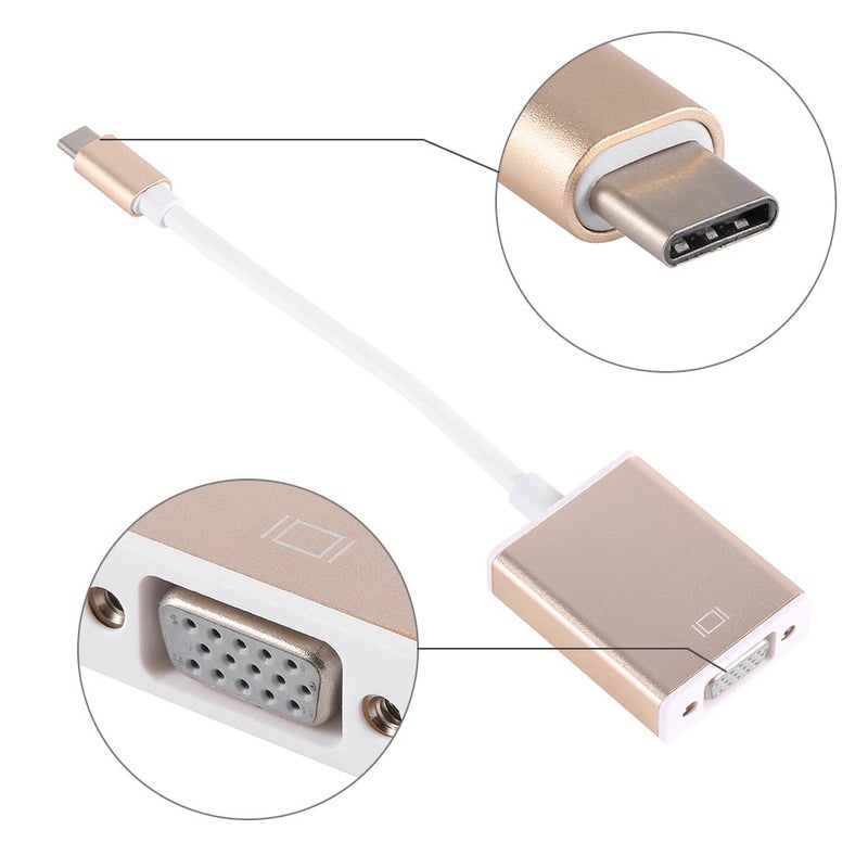 محول USB 3.1 من النوع C إلى VGA، مدمج، تشغيل فوري، للعروض التقديمية، باللون الفضي - Image 5