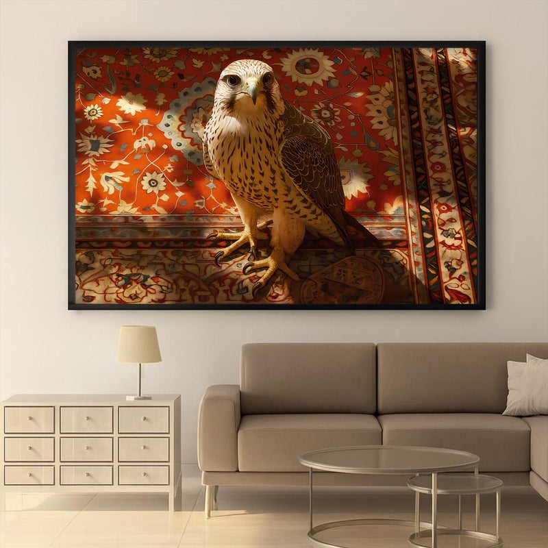 Marktna One canvas painting with a Najdi art design and a hollow frame, measuring (90×60), one piece - Image 1