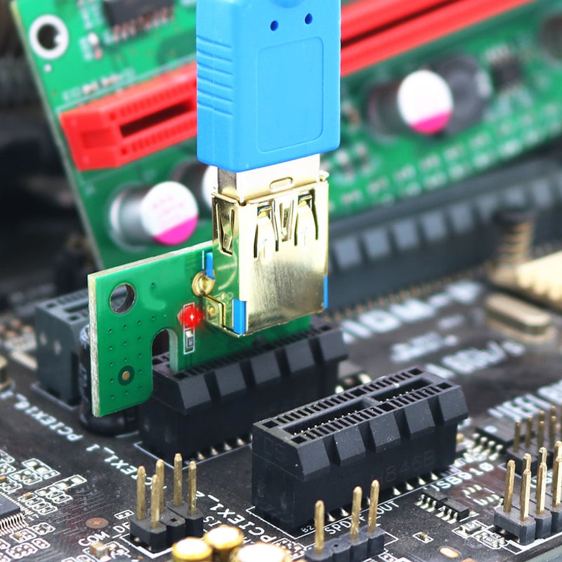 1 Set PCI-E 1x to 16x Display Running Light GPU Mining Supply - Image 3