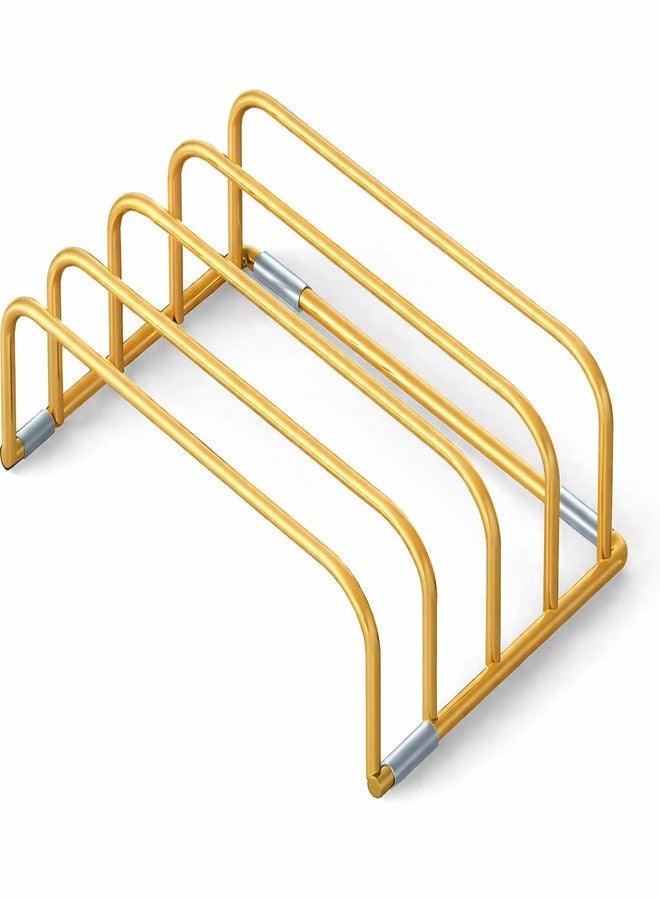 OGFC 59427 Cutting Board Storage Rack, Compact Cutting Board Organizer,Cutting Board Stand Holder,Bakeware,Cookie Sheets Organizer(1.0 Inch Width Slots) - Golden - Image 1