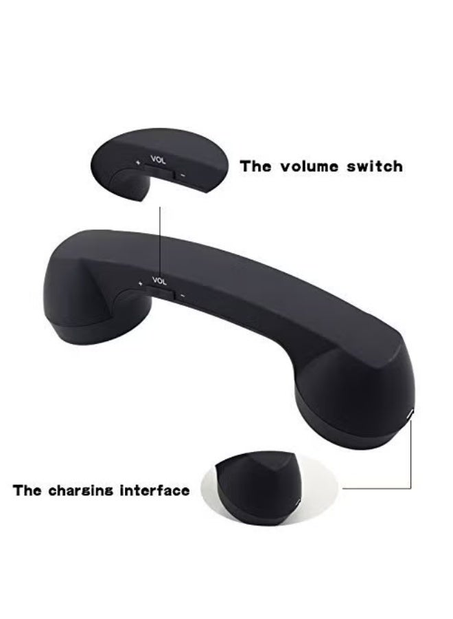 Type-C Plug & Play Retro Anti-Radiation Phone Handset | Wired Telephone Headset | 38mm Large Speaker | HD Call | Gift Box Packaging (Black) - Image 3