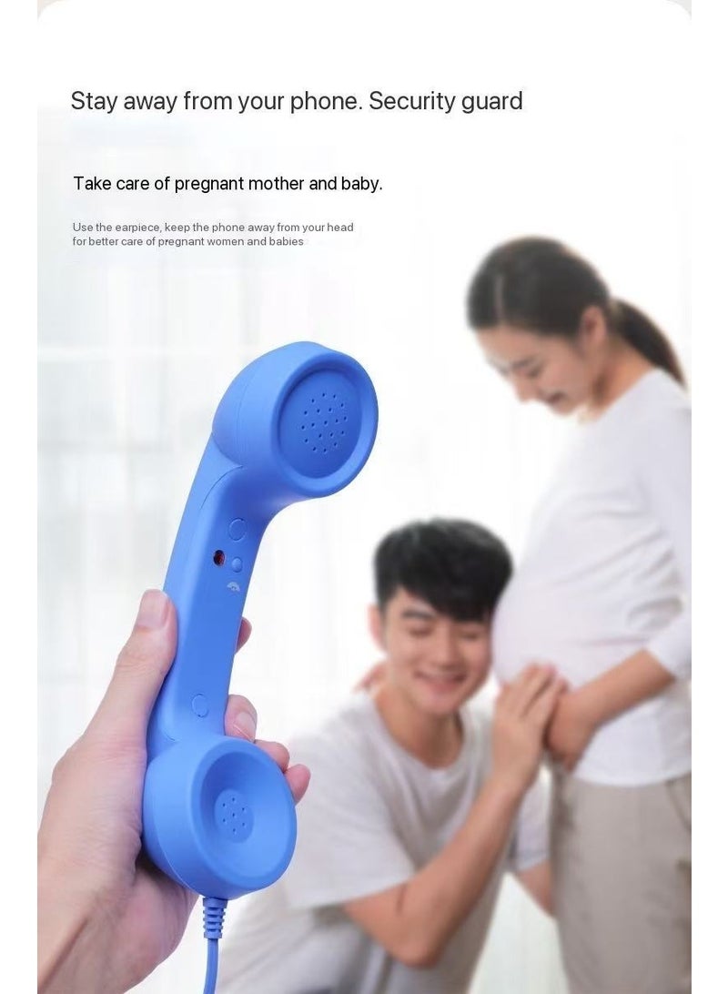 Type-C Plug & Play Retro Anti-Radiation Phone Handset | Wired Telephone Headset | 38mm Large Speaker | HD Call | Gift Box Packaging (Black) - Image 5