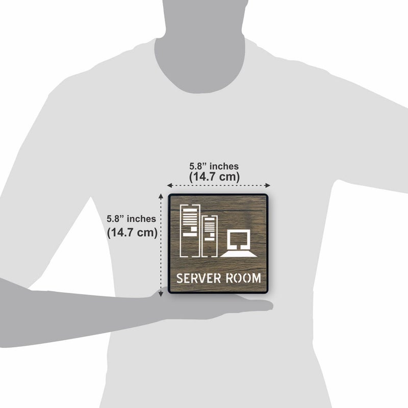 Vertical Root Inc علامة/ملصق غرفة الخادم Premium خشبي أسود أكريليك. - Image 4