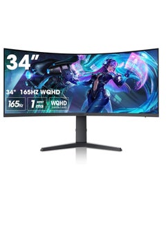KOORUI Koorui 34E6UC 34" VA WQHD Curved Gaming Monitor , Black | 34E6UC  - Image 1