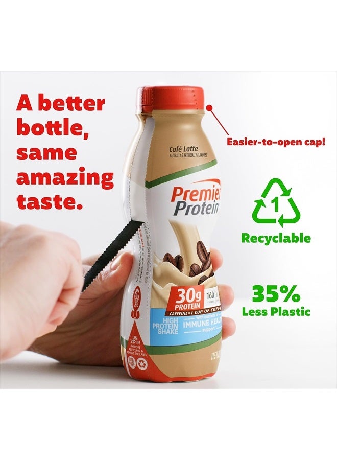 Premier Protein Shake, Café Latte, 30g Protein, 1g Sugar, 24 Vitamins & Minerals, Nutrients to Support Immune Health 11.5 fl oz, 12 Pack - Image 2