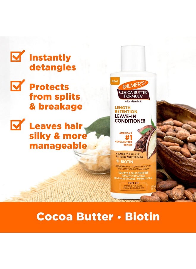PALMER'S - Palmer's Cocoa Butter & Biotin Length Retention Leave-In Conditioner, Instant Detangler, Soften and Strengthen Textured and Curly Hair, 8.5 Ounce - Image 1