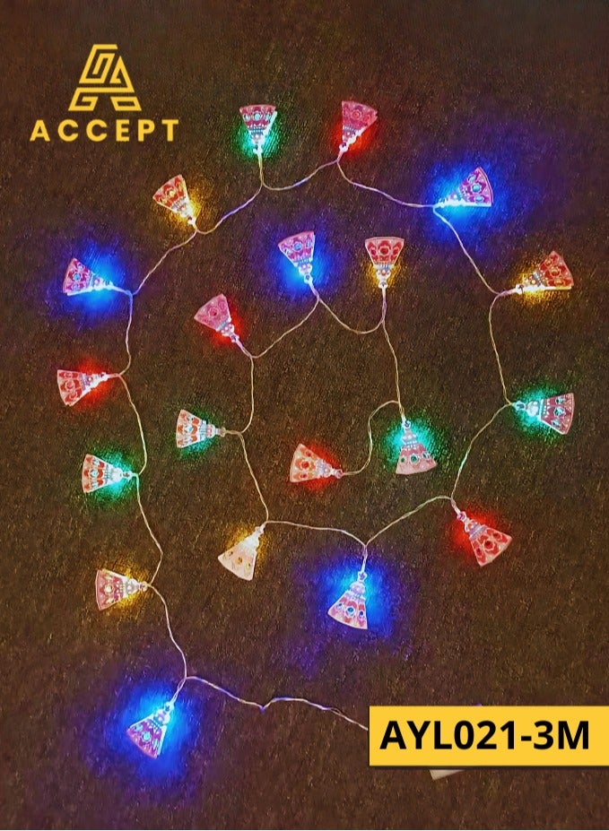 Ramadan decoration, multi-color, 3 meters long, works on 1.5V battery