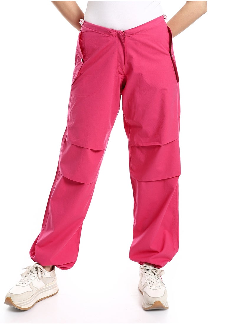 MERCH - Wide Trousers With Elastic At The Waist-Fushia - Image 1