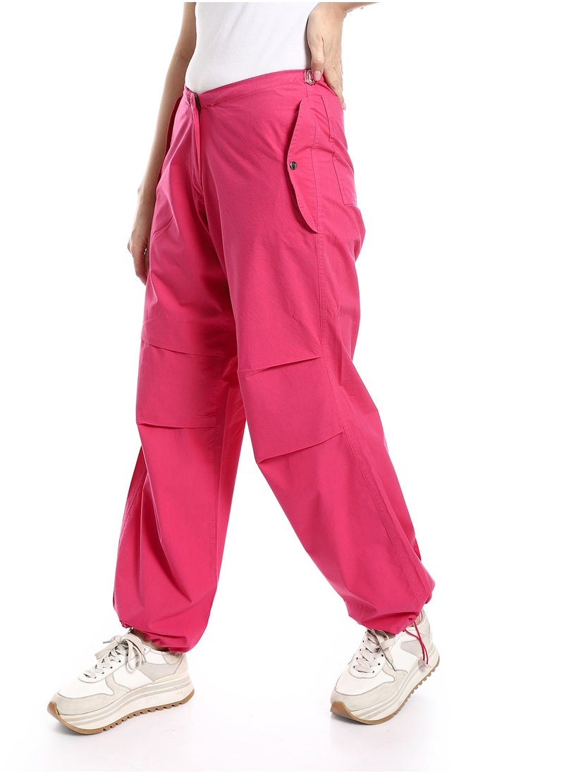 MERCH - Wide Trousers With Elastic At The Waist-Fushia - Image 1
