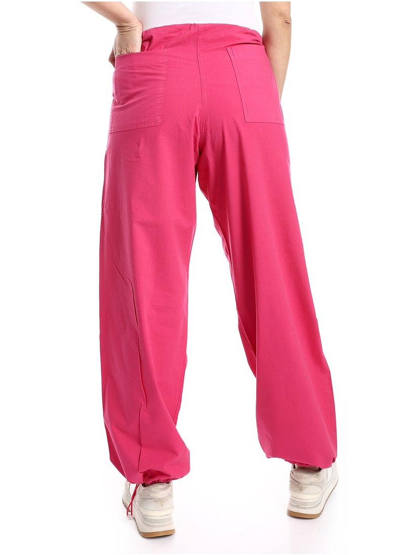 MERCH - Wide Trousers With Elastic At The Waist-Fushia - Image 1