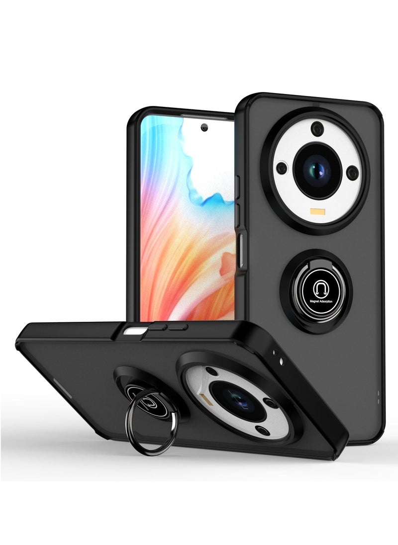 for Honor X9c Smart 5G Case, TPU + Hard PC Magnetic Ring Car Mount Stand Bumper Cover Full Portection Shockproof Phone Case for Honor X9c Smart 5G, Black 