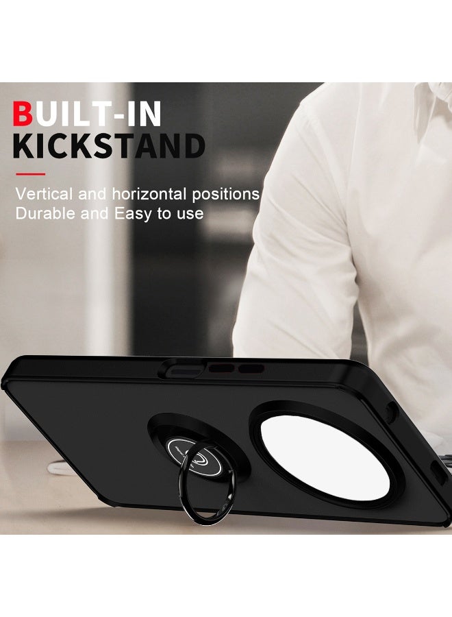 for Honor X9c Smart 5G Case, TPU + Hard PC Magnetic Ring Car Mount Stand Bumper Cover Full Portection Shockproof Phone Case for Honor X9c Smart 5G, Black - Image 5