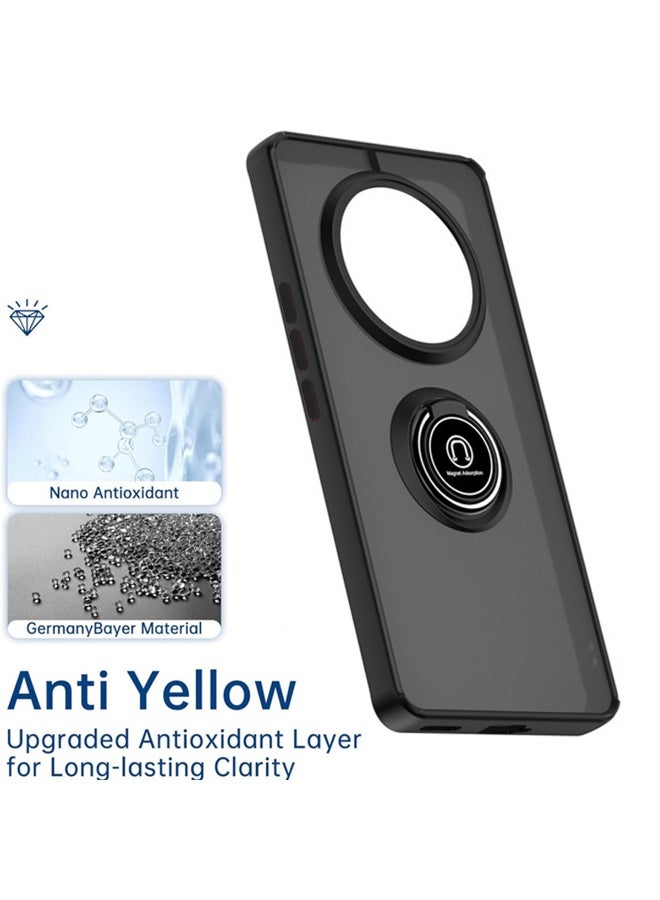 for Honor X9c Smart 5G Case, TPU + Hard PC Magnetic Ring Car Mount Stand Bumper Cover Full Portection Shockproof Phone Case for Honor X9c Smart 5G, Black - Image 4