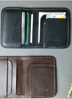 Motevia Motevia Men's Leather Wallet Card Holder Size 11 * 9cm 5 Pockets Inside Slim Card Wallet by Motevia (Black)  - Image 5