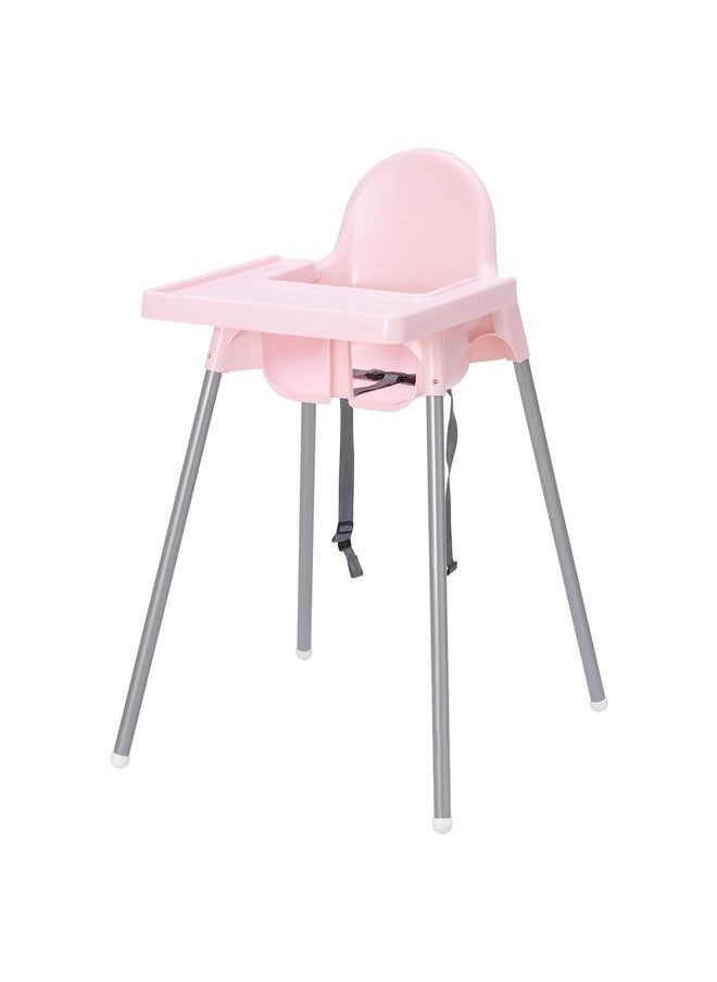 erorex Highchair with tray, pink/silver-colour  - Image 1